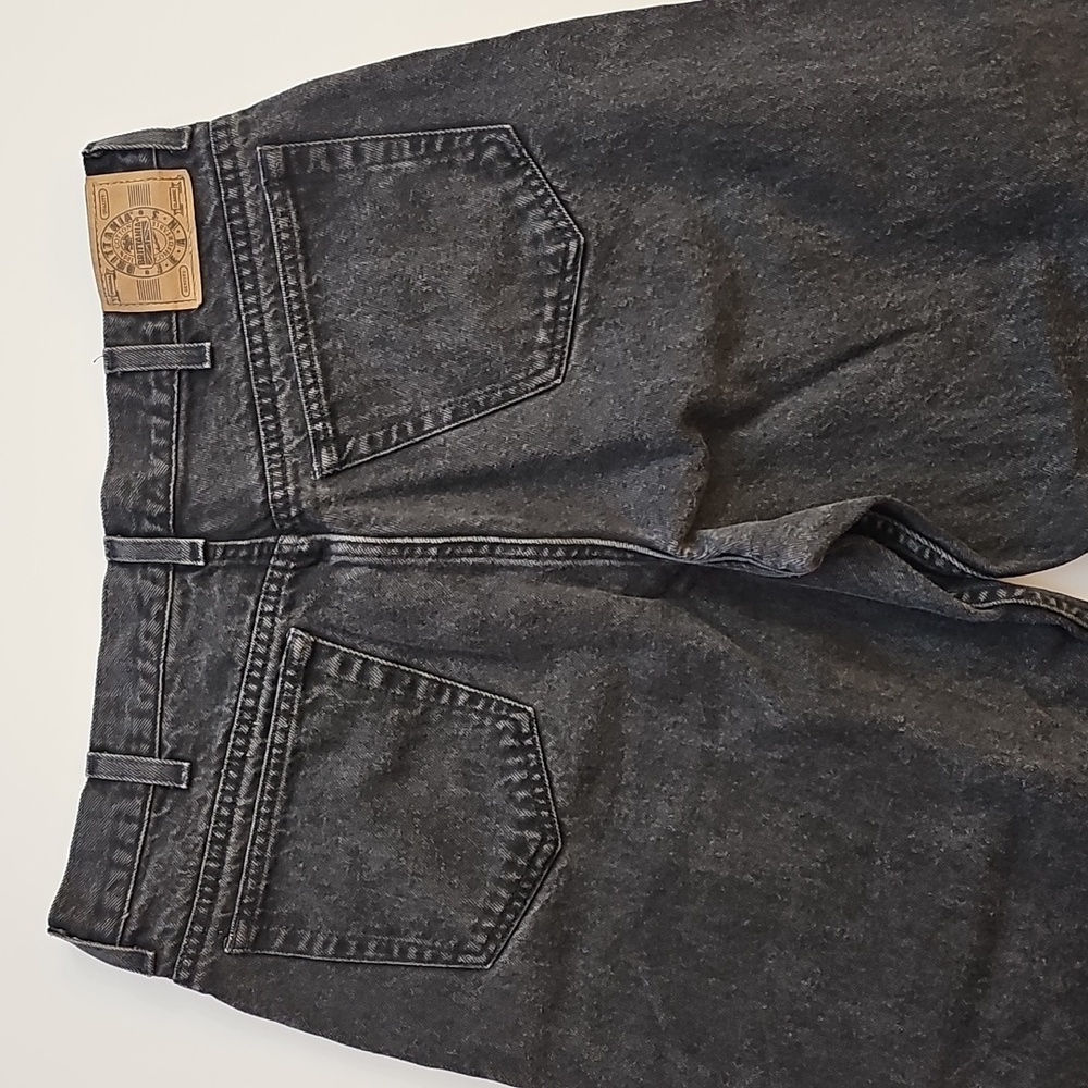 Vtg Brittania Jeans Unisex Mens W36 L30 Baggy Cropped High Rise 80s 90s Black